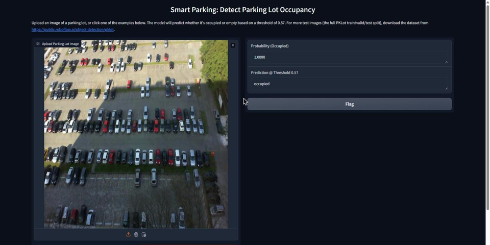 Vision Transformer Based Gradio App For Empty Parking Lot Detection
